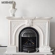 Hand Carved White Marble Fireplace