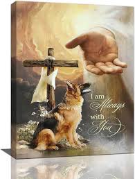 God Hand Dog Cross Wall Art