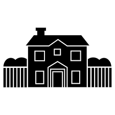 House With Fence Isolated Icon Vector