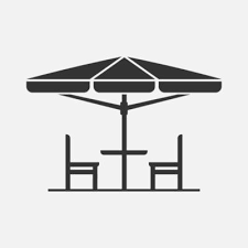 Table And Umbrella Icon Outline Style