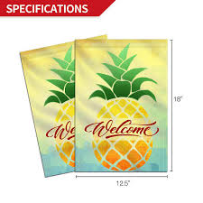 Cartoon Pineapple Welcome Garden Flag