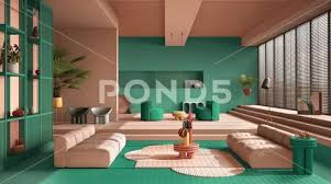 Colored Contemporary Living Room