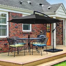 Serwall 10ft Heavy Duty Patio Hanging Offset Cantilever Patio Umbrella W Base Included Brown Size 10