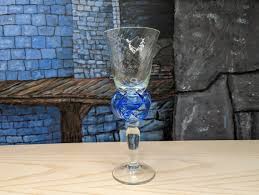 Hand Blown Studio Art Glass Wine Goblet
