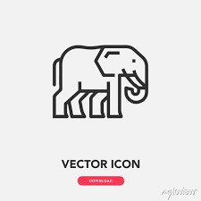Elephant Icon Vector Sign Symbol Wall