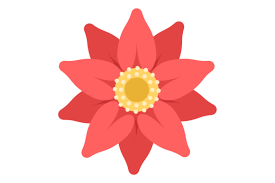 Cute Red Flower Icon Natural Garden