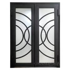 Solid Cast Wrought Iron Glass Door