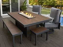 Linear Dining Height Gas Fire Pit Table