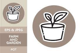 Farm Garden Icon Pot Graphic By