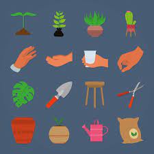 Planting And Gardening Icon Set
