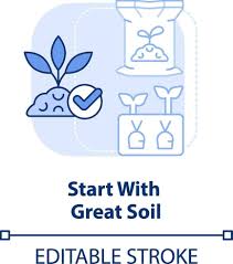 Gardening Tips Light Blue Concept Icons