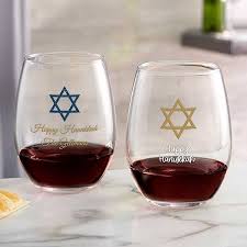 Icon Personalized Hanukkah Wine Glasses