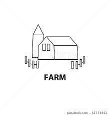 Farm Ranch Cute Map Icon Symbol