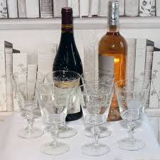 French Vintage Wine Glasses With