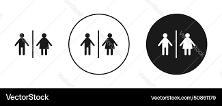 Toilet Icon Set Male Female Bathroom