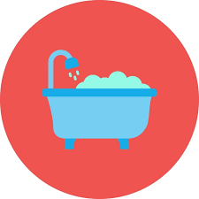 Premium Vector A Blue Bathtub With A