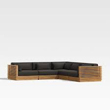 L Shaped Teak Outdoor Sectional Sofa