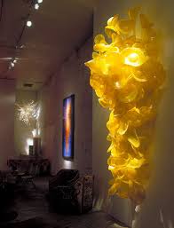 Yellow Hand Blown Glass Flower Wall