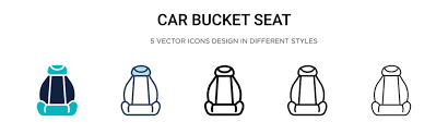 Car Bucket Seat Vector Icons Designs