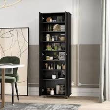 Wood Storage Cabinet Bookcase With