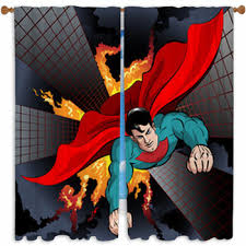 Superhero Curtains D Black Out
