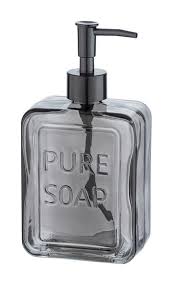 Wenko Pure Grey Glass Soap Dispenser