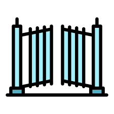 Automatic Garden Gate Icon Outline