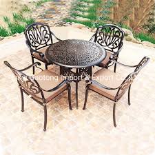 Round Cast Aluminum Table And Chair 5