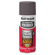 Rust Oleum 363573 6pk Engine Enamel Spray Paint 11 Oz Flat Gray Primer 6 Pack