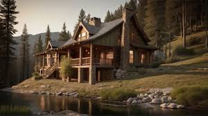 Home Icon With A Mountain Retreat Design