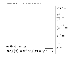 Algebra 2 Final Study Guide Diagram