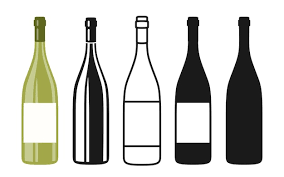 Wine Bottle Symbol Set Icon Stamp