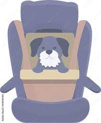 Dog Car Seat Icon Cartoon Vector