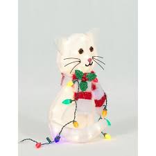 20 In Tall Lighted Plush Cat