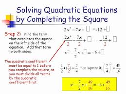 Completing The Square Worksheet