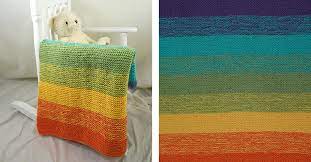 Beach Sunrise Knitted Baby Blanket