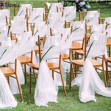 Romantic White Chair Covers Garden