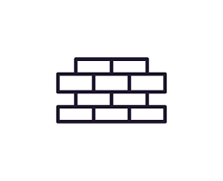 Single Line Icon Of Brick On Isolated