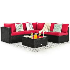 Costway 6 Piece Rattan Patio Furniture