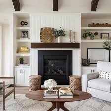 White Oak Fireplace Mantel Design Ideas