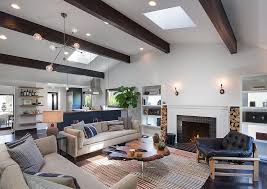 cozy living rooms with ceiling beams