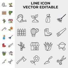 Gardening Set Icon Symbol Template