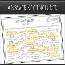 Solving Multi Step Equations Worksheet