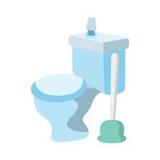 Flat Vector Icon For Toilet Blue