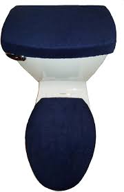 Navy Blue Fleece Fabric Toilet Seat
