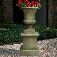 Cast Stone Fiberglass Pedestal Planter