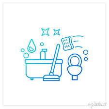 Bathroom Cleaning Gradient Icon Home