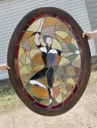 French Stained Glass Panel 1920s