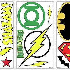 Dc Superhero Logos L And Stick Wall