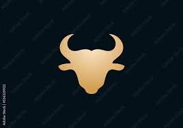 Vector Bull Golden Logo Isolated